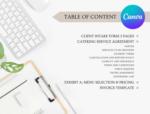 Catering Contract Template | Editable Food Service Agreement PDF | Printable Event Catering Legal Document | Catering Service Contract