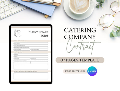 Catering Contract Template | Editable Food Service Agreement PDF | Printable Event Catering Legal Document | Catering Service Contract
