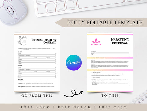 Business Coaching Contract Template | Editable Coach Agreement PDF | Printable Client Legal Document | Coaching Services Contract