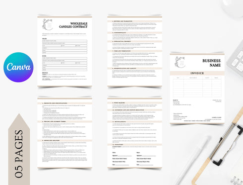 Wholesale Candles Contract Template | Candle Supplier Agreement PDF | Editable Wholesale Business Legal Document | Printable Supplier Contract