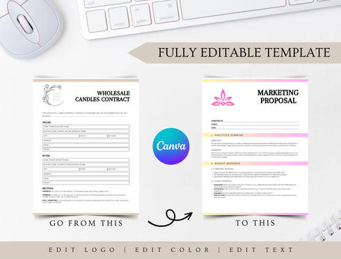 Wholesale Candles Contract Template | Candle Supplier Agreement PDF | Editable Wholesale Business Legal Document | Printable Supplier Contract