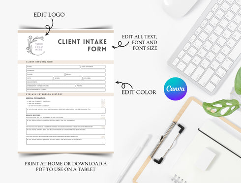Eyelash Extensions Consent Form | Lash Client Agreement PDF | Editable Beauty Service Legal Document | Printable Lash Consent Template