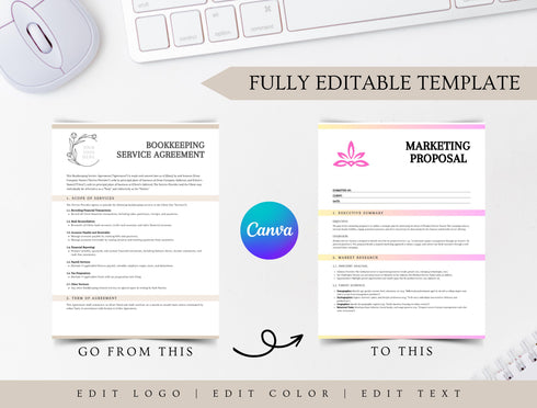 Bookkeeping Service Agreement Template | Accounting Contract PDF | Editable Business Legal Document | Printable Bookkeeping Agreement