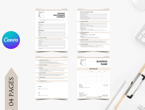 Wedding Photography Contract Template | Editable Photographer Agreement PDF | Client Booking Legal Form | Wedding Vendor Business Document