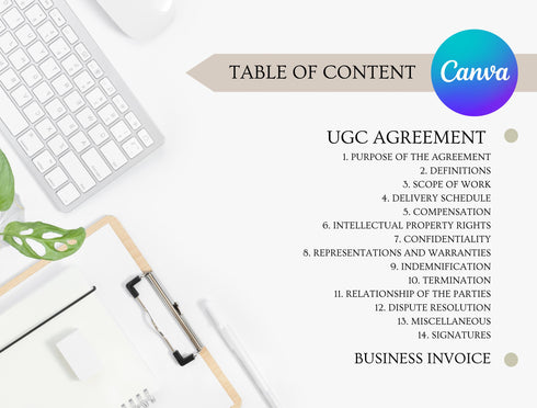 User Generated Content Agreement Template | UGC Creator Influencer Contract PDF | Editable Legal Digital Form | Printable Content Agreement