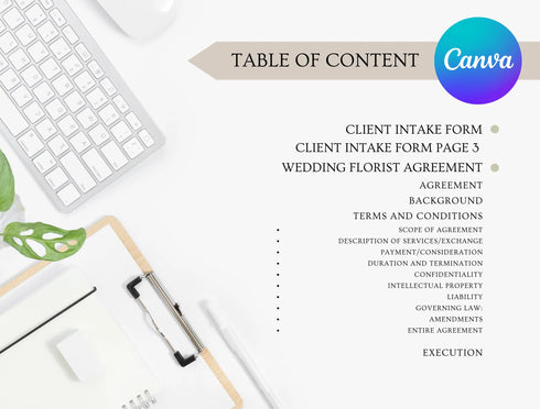 Wedding Florist Contract Template | Editable Floral Services Agreement PDF | Wedding Vendor Legal Contract | Printable Business Form