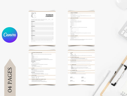Roommate Agreement Template | Editable Shared Housing Contract PDF | Co Living Legal Document | Printable Roommate Agreement