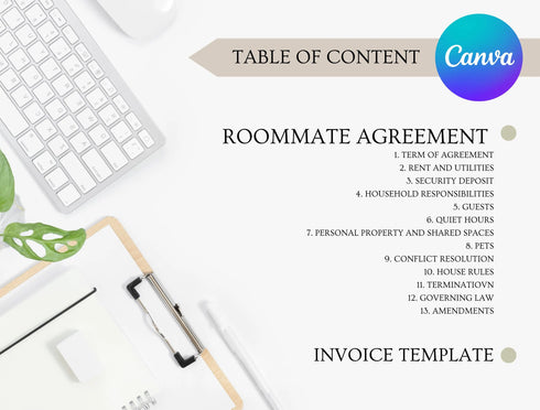 Roommate Agreement Template | Editable Shared Housing Contract PDF | Co Living Legal Document | Printable Roommate Agreement