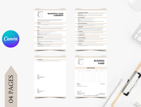 Residential Lease Agreement Template Editable Rental Contract Landlord Tenant Legal Document Printable Form, Rental Contract, Landlord Tenant
