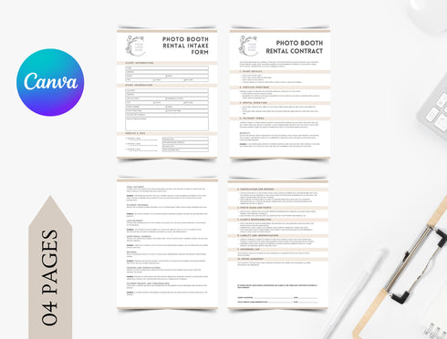 Photo Booth Contract Template | Editable Event Photo Booth Rental Agreement PDF | Legal Printable Business Form | Rental Contract