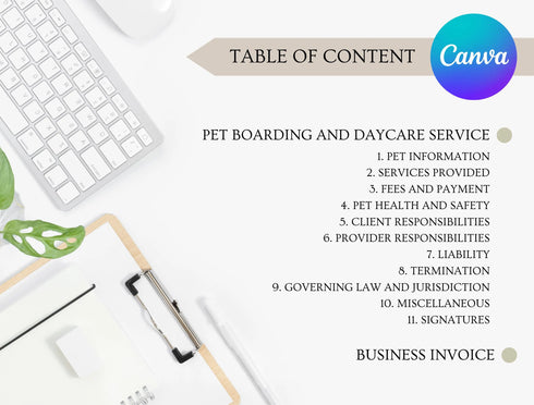 Pet Boarding and Daycare Agreement Template | Animal Care Legal Contract PDF | Editable Printable Pet Service Form | Boarding Contract