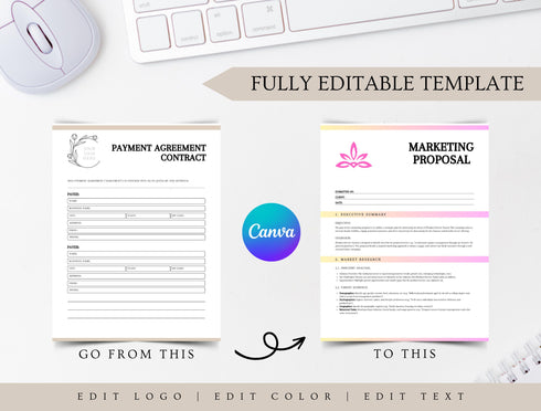Payment Agreement Contract Template | Installment Plan Agreement PDF | Editable Legal Payment Form | Printable Business Contract