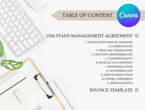 Creator Management Agreement Template | Editable Influencer Agency Contract PDF | Content Creator Legal Document | Printable Management Agreement