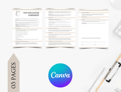 Non Disclosure Agreement Template | Editable Confidentiality Contract PDF | Business Legal Protection Document | Printable NDA Form