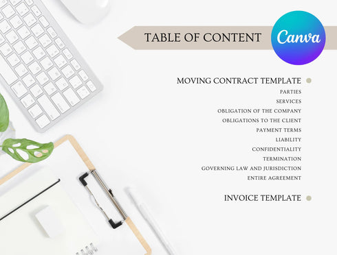 Moving Contract Template | Editable Relocation Services Agreement PDF | Movers Legal Business Document | Printable Moving Contract