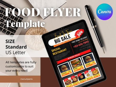 Big Sale Flyer, Editable Canva Template, Mega Discount Promotion Poster, Business Marketing Social Media Print, Digital Download