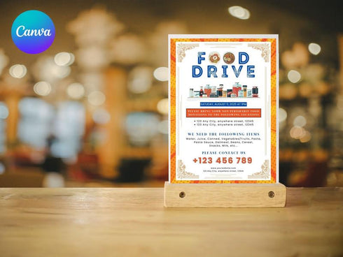 Editable Food Drive Flyer Template, Food Flyer Template, Printable Donation Fundraiser, Canned Food Drive Flyer Template, Food Drive Flyer