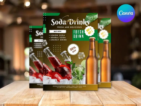 Soda Drinks Flyer Template, Soda Drinks, Soda Drinks Flyer, DIY Flyer Template Design, Special Soda Flyer, Flyer Template, Drinks Flyer