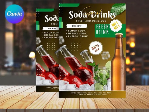 Soda Drinks Flyer Template, Soda Drinks, Soda Drinks Flyer, DIY Flyer Template Design, Special Soda Flyer, Flyer Template, Drinks Flyer