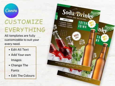 Soda Drinks Flyer Template, Soda Drinks, Soda Drinks Flyer, DIY Flyer Template Design, Special Soda Flyer, Flyer Template, Drinks Flyer