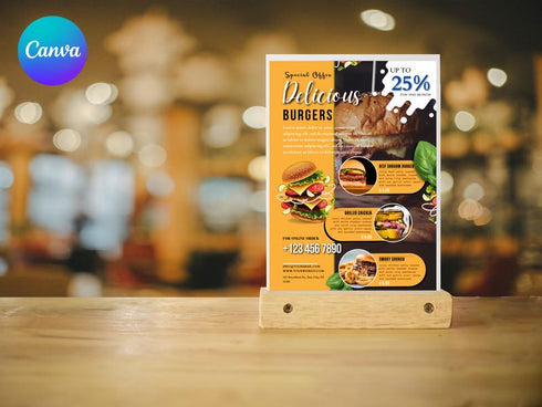 Fast Food Flyer Template, Editable Flyer Template, Restaurant Food Flyer, Restaurant Branding, Food Sale Flyer, Food Flyer, Food Template