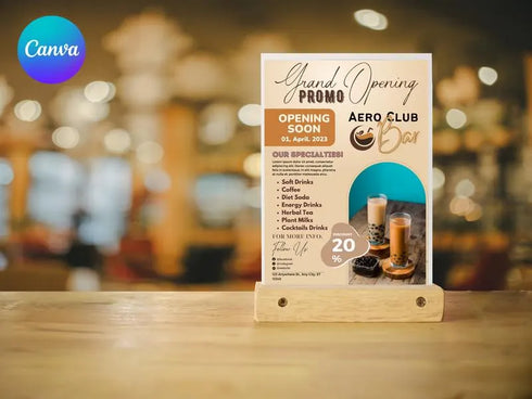 Grand Opening Promo Flyer Template, Business Promotion Flyer, Editable Canva Poster, Grand Opening Marketing Design, Instant Download