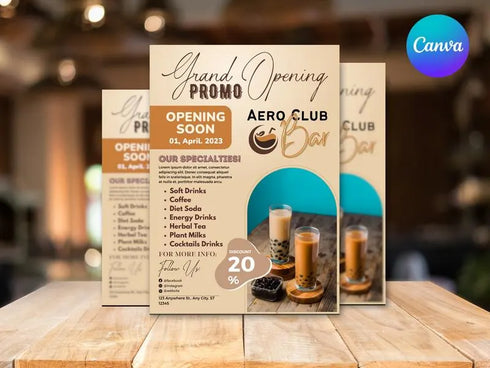 Grand Opening Promo Flyer Template, Business Promotion Flyer, Editable Canva Poster, Grand Opening Marketing Design, Instant Download