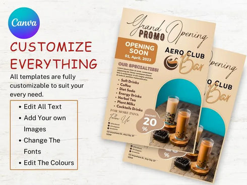 Grand Opening Promo Flyer Template, Business Promotion Flyer, Editable Canva Poster, Grand Opening Marketing Design, Instant Download