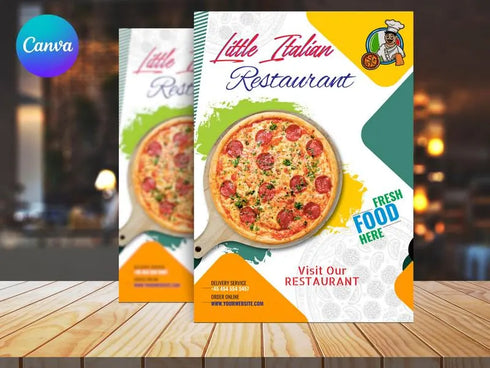 Pizza Flyer Template, Pizza Restaurant Promotion Flyer, Editable Canva Food Poster, Pizza Menu Flyer, Instant Download