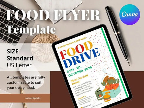Editable Food Drive Flyer, Food Drive Flyer, Food Flyer Template, Fundraising Nonprofit Charity Event Instant Download Card, Feed The Poor