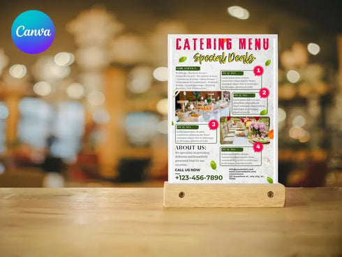 Catering Restaurant Flyer Template, Food Catering Promotion Flyer, Restaurant Advertising Poster, Editable Canva Template, Digital Download