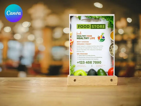 Food Store Flyer Template, Grocery Store Promotion Flyer, Editable Canva Food Poster, Restaurant Marketing Design, Instant Download