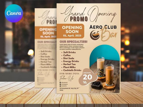 Grand Opening Promo Flyer Template, Business Promotion Flyer, Editable Canva Poster, Grand Opening Marketing Design, Instant Download