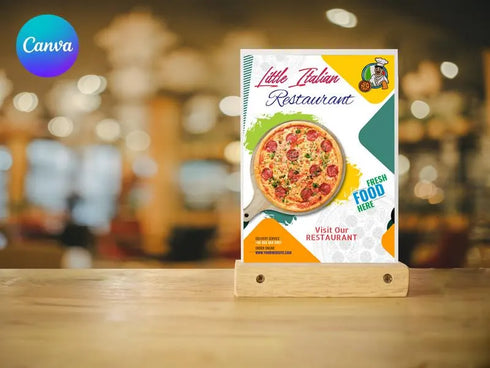 Pizza Flyer Template, Pizza Restaurant Promotion Flyer, Editable Canva Food Poster, Pizza Menu Flyer, Instant Download