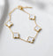 White Clover Bracelet | Golden Premium Stainless Steel Bracelet | Lucky Clover Jewelry | Women Bracelet | Adjustable Chain Bracelet Gift