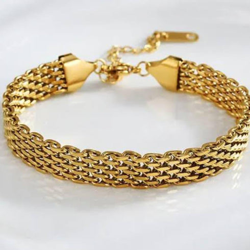 Premium Golden Chain Bracelet Stainless Steel Bracelet, Women Golden Bracelet, Layered Chain Bracelet, Adjustable Bracelet, Jewelry